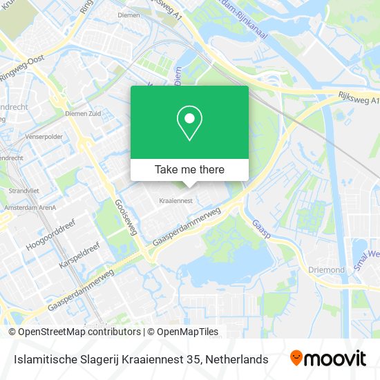 Islamitische Slagerij Kraaiennest 35 map