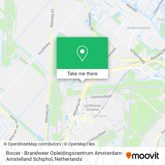 Bocas - Brandweer Opleidingscentrum Amsterdam-Amstelland Schiphol Karte