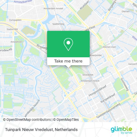 Tuinpark Nieuw Vredelust map