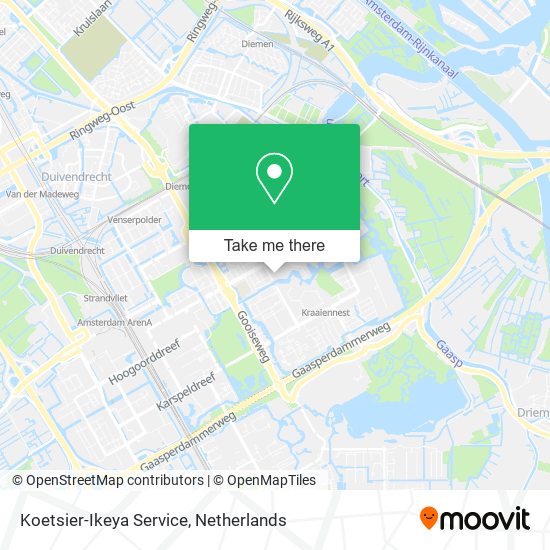 Koetsier-Ikeya Service map