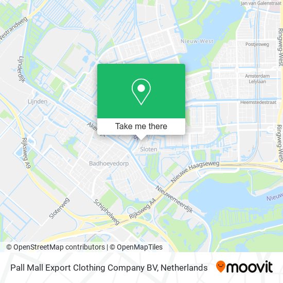 Pall Mall Export Clothing Company BV map