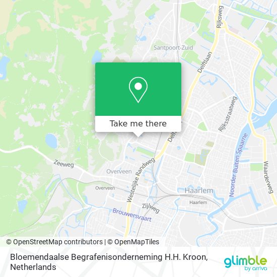 Bloemendaalse Begrafenisonderneming H.H. Kroon map