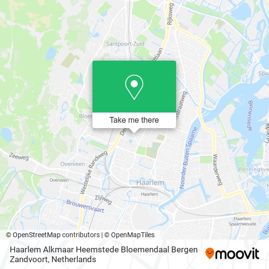 Haarlem Alkmaar Heemstede Bloemendaal Bergen Zandvoort Karte