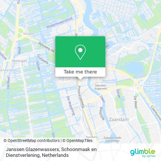 Janssen Glazenwassers, Schoonmaak en Dienstverlening map