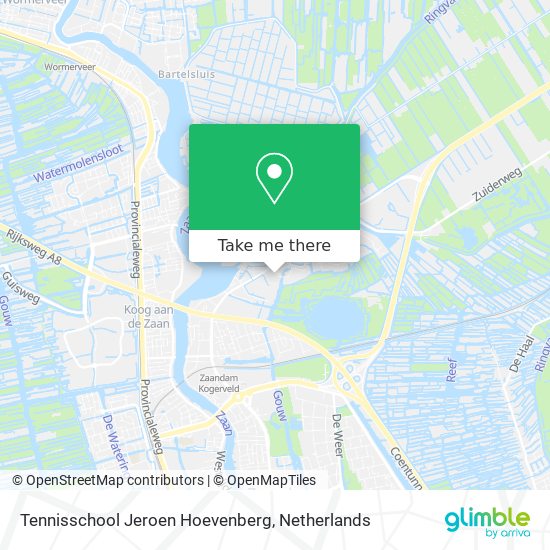 Tennisschool Jeroen Hoevenberg map