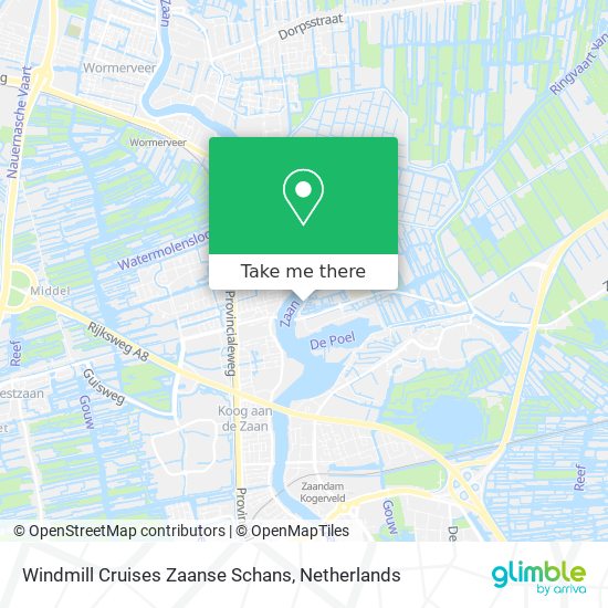 Windmill Cruises Zaanse Schans map
