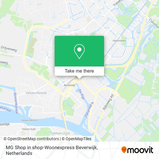 MG Shop in shop-Woonexpress Beverwijk map