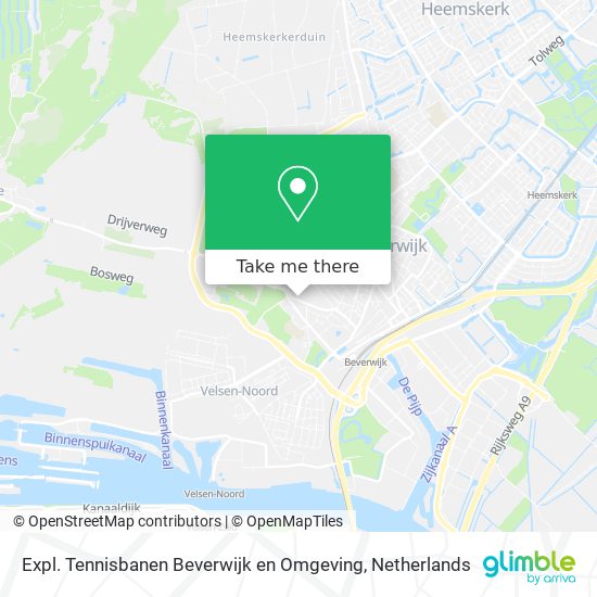 Expl. Tennisbanen Beverwijk en Omgeving map