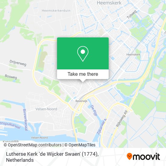 Lutherse Kerk 'de Wijcker Swaen' (1774) map