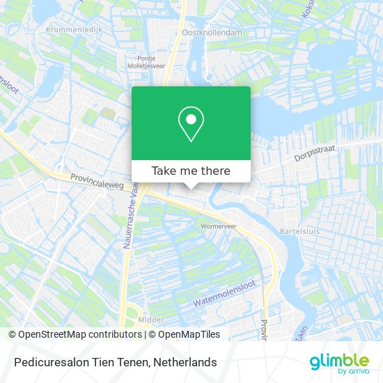 Pedicuresalon Tien Tenen map