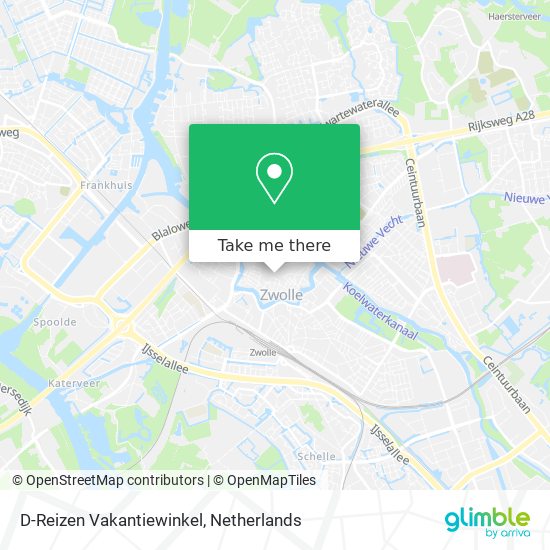 D-Reizen Vakantiewinkel map