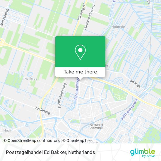 Postzegelhandel Ed Bakker map