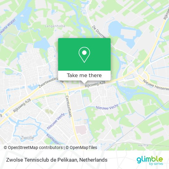 Zwolse Tennisclub de Pelikaan map