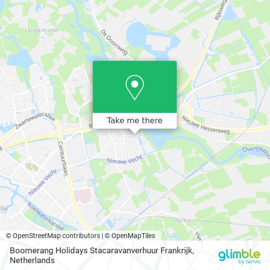 Boomerang Holidays Stacaravanverhuur Frankrijk map