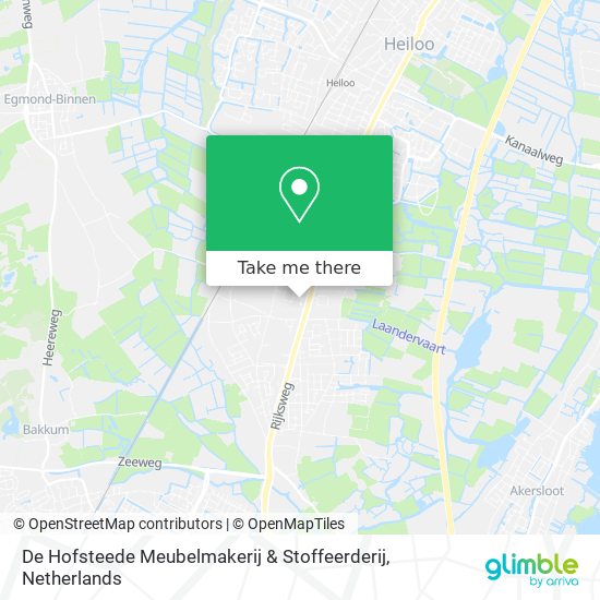 De Hofsteede Meubelmakerij & Stoffeerderij Karte