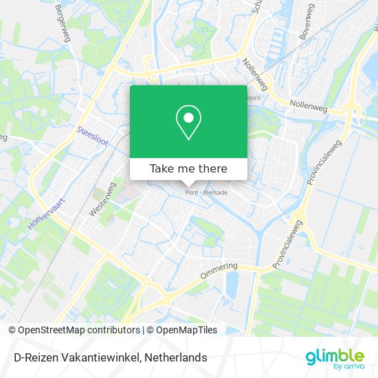 D-Reizen Vakantiewinkel map