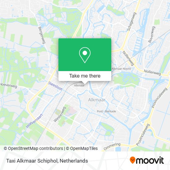 Taxi Alkmaar Schiphol map