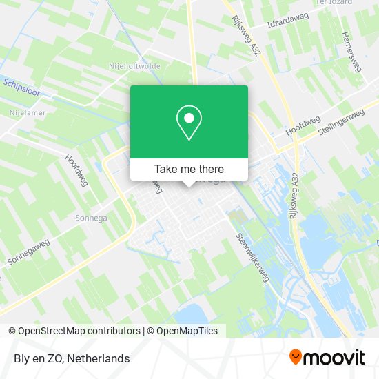 Bly en ZO map