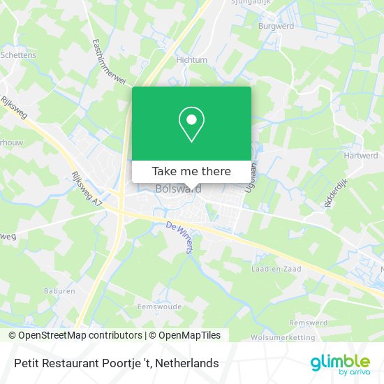 Petit Restaurant Poortje 't map
