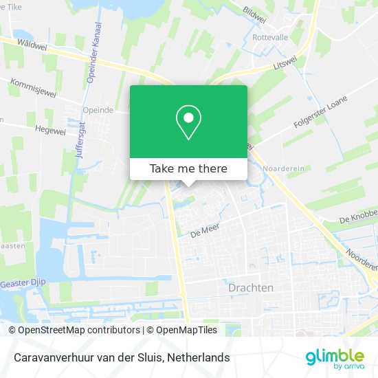 Caravanverhuur van der Sluis map