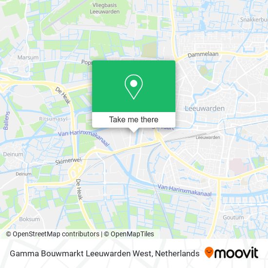 Gamma Bouwmarkt Leeuwarden West map