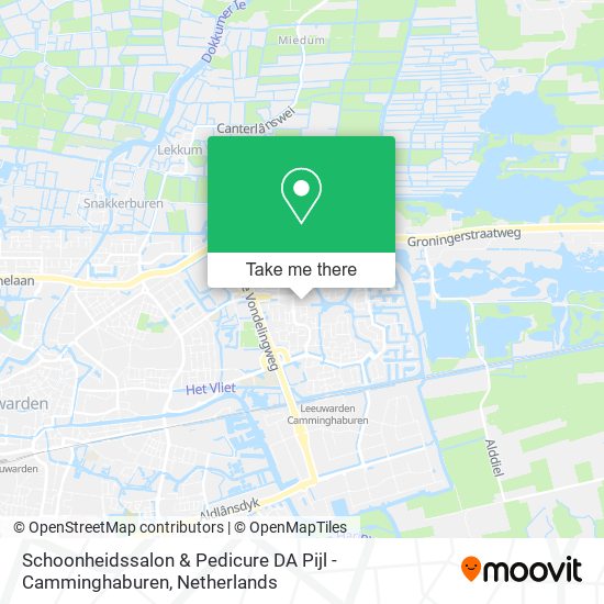 Schoonheidssalon & Pedicure DA Pijl - Camminghaburen map