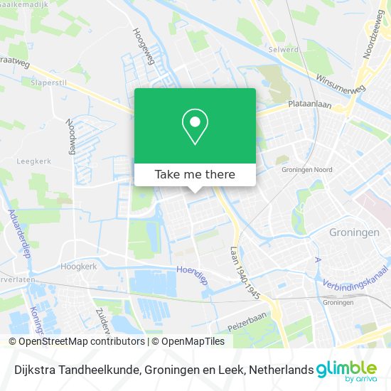 Dijkstra Tandheelkunde, Groningen en Leek Karte