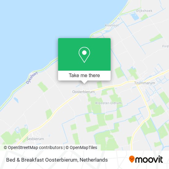 Bed & Breakfast Oosterbierum map
