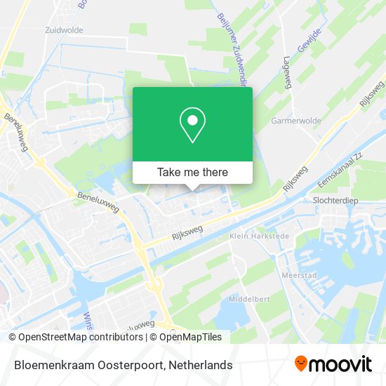 Bloemenkraam Oosterpoort map
