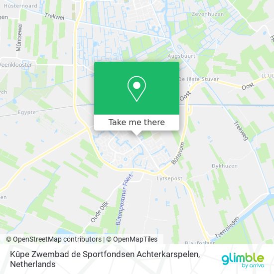 Kûpe Zwembad de Sportfondsen Achterkarspelen Karte