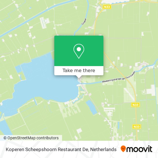 Koperen Scheepshoorn Restaurant De map