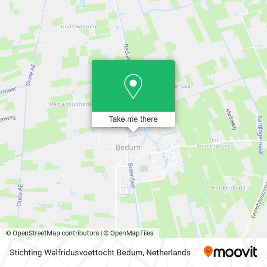 Stichting Walfridusvoettocht Bedum map