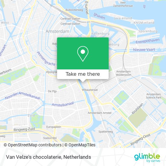 Van Velze's chocolaterie map