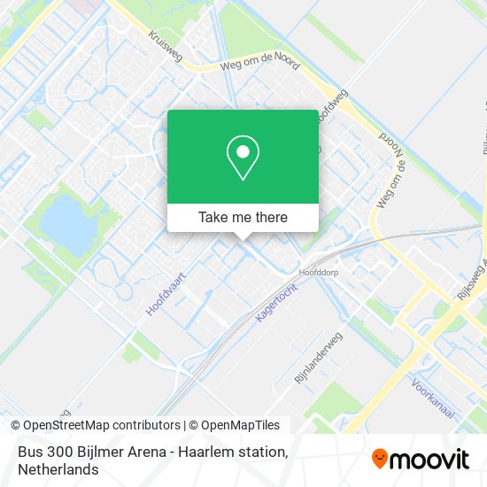 Bus 300 Bijlmer Arena - Haarlem station Karte