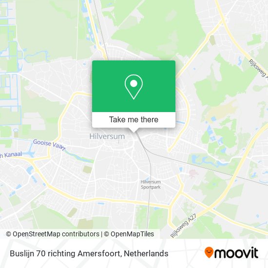 Buslijn 70 richting Amersfoort map
