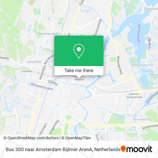 Bus 300 naar Amsterdam Bijlmer ArenA map