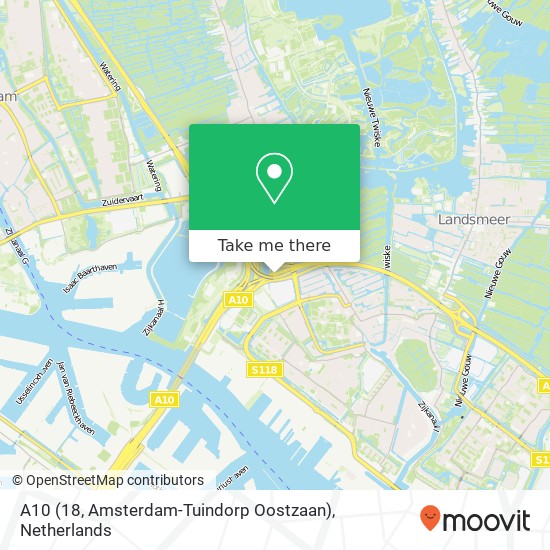 A10 (18, Amsterdam-Tuindorp Oostzaan) map