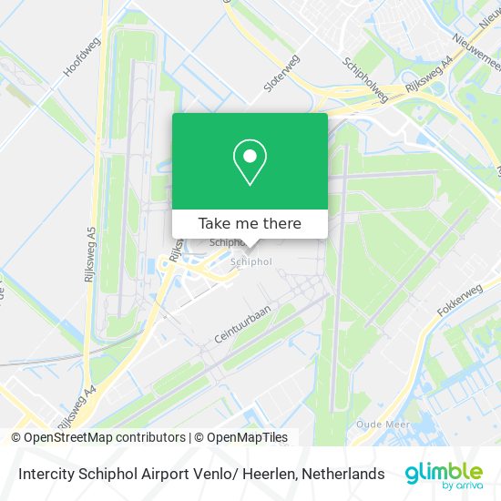 Intercity Schiphol Airport Venlo/ Heerlen map