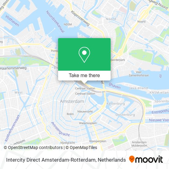 Intercity Direct Amsterdam-Rotterdam map