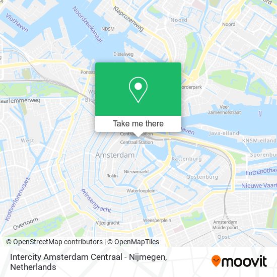 Intercity Amsterdam Centraal - Nijmegen map