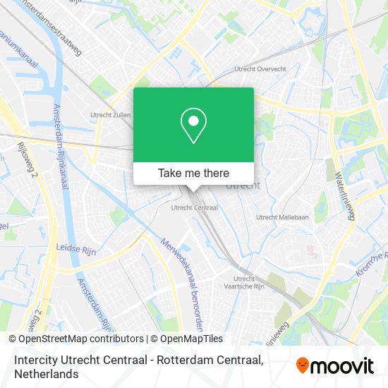 Intercity Utrecht Centraal - Rotterdam Centraal map