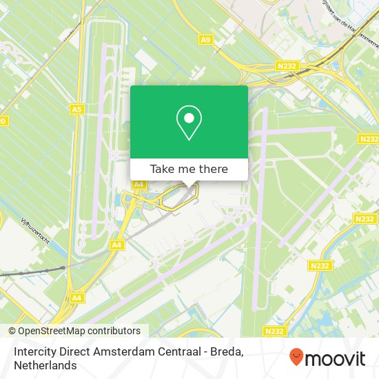 Intercity Direct Amsterdam Centraal - Breda map