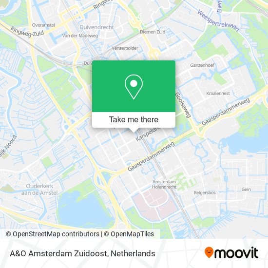 A&O Amsterdam Zuidoost map