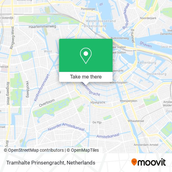 Tramhalte Prinsengracht Karte