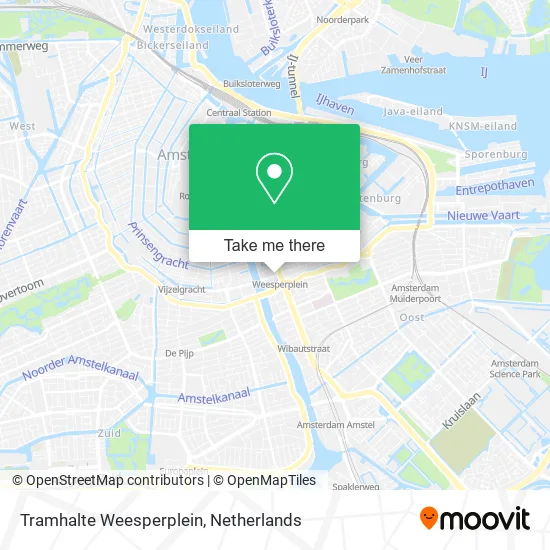Tramhalte Weesperplein map