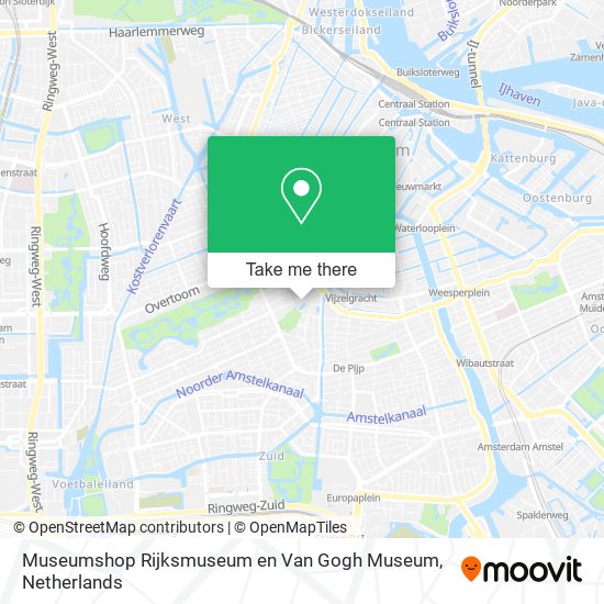 Museumshop Rijksmuseum en Van Gogh Museum map