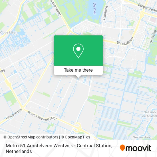 Metro 51 Amstelveen Westwijk - Centraal Station map