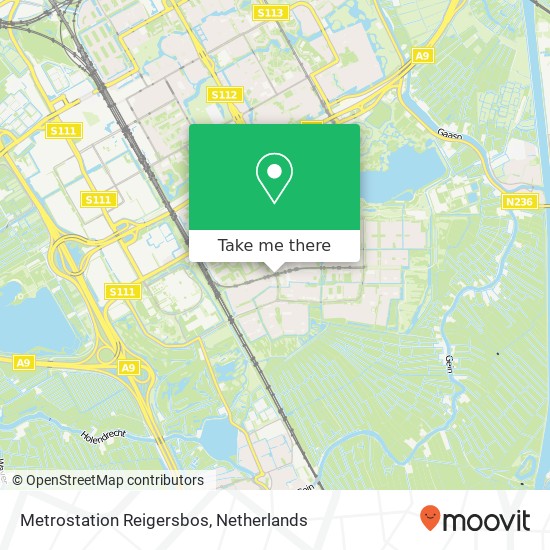 Metrostation Reigersbos map