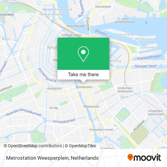 Metrostation Weesperplein map