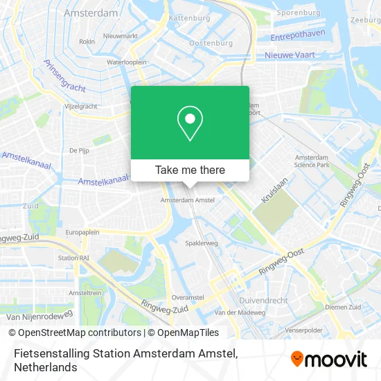 How to get to Fietsenstalling Station Amsterdam Amstel by Bus, Train, Metro  or Light Rail?